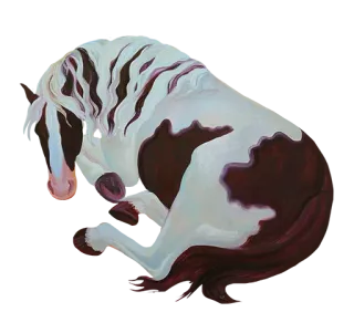 😴 horse, animal, white horse, brown horse, mammal, equine telegram sticker