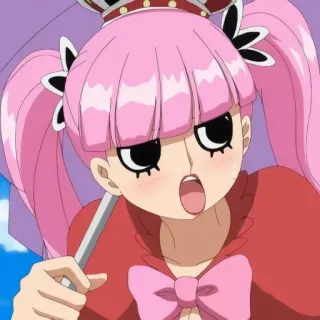 🐰 Perona One Piece Anime, One Piece, Perona, capelli rosa, personaggio, cartone animato whatsapp sticker