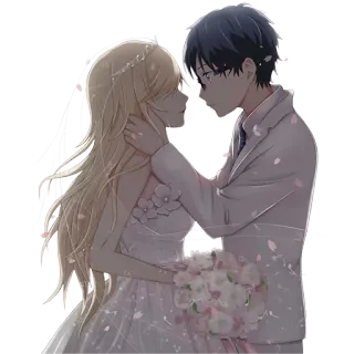 👰 Anime, Coppia, Matrimonio, Romance, Sposa, Sposo telegram sticker