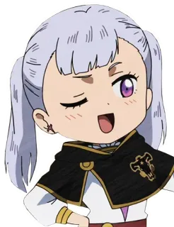 😉 Noelle Silva Black Clover 애니메이션, 만화, 블랙 클로버, 노엘 실바, 귀여운, 치비 telegram sticker