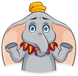 🤷‍♂️ Dumbo Elefant, Cartoon, Tier, niedlich, Disney, Dumbo whatsapp sticker