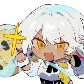 😜 chibi, anime, sticker, cute, manga, yellow eyes telegram sticker