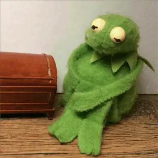 🤩 Kermit Kermit la Rana, rana, burattino, verde, Muppet, triste, solo whatsapp sticker