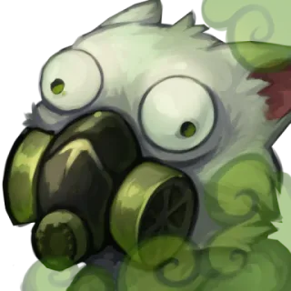 ☢️ gas mask, safety, protection, cartoon, illustration, green telegram sticker