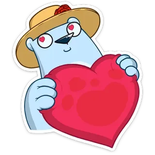 ❤️ niedźwiedź, serce, miłość, kreskówka, zwierzę, naklejka telegram sticker