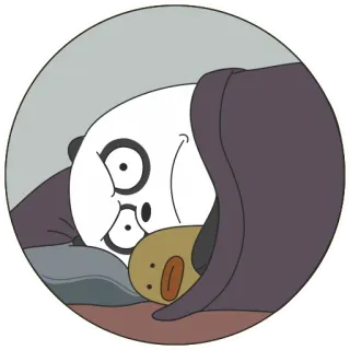 😴 panda, tidur, kartun, imut, bantal, selimut, nyaman telegram sticker