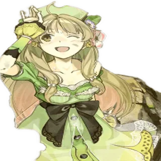 😅 anime, girl, character, cute, wink, flowers, green whatsapp sticker