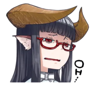 😑 Anime, Hörner, Brille, Dämon, Manga, Süß, Mädchen telegram sticker