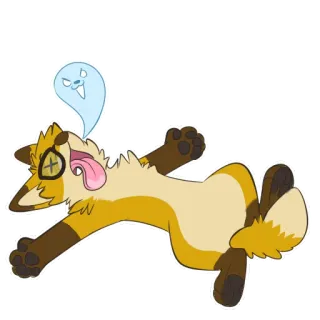 😵 fox, cartoon, dead, ghost, animal, humor, funny, sticker telegram sticker