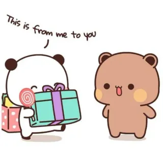 🎁 This is from me to you mignon, cadeau, ours, sucette, dessin animé telegram sticker