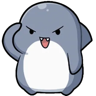 ⭐ cartoon, angry, animal, shark, cute whatsapp sticker