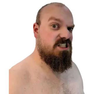 😀 homme, barbe, en colère, expression du visage, portrait, personne telegram sticker