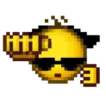 🧐 Emoji, Wajah, Kacamata hitam, Kuning, Pixel telegram sticker