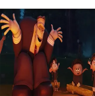 🤗 Hotel Transylvania Монстры на каникулах, Анимация, Мультфильм, Персонажи, Костер telegram sticker