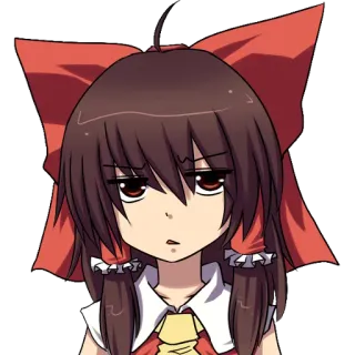 😐 Reimu Hakurei Touhou Project อนิเมะ, มังงะ, น่ารัก, ผู้หญิง, เรย์มุ ฮาคุเร, Touhou Project telegram sticker