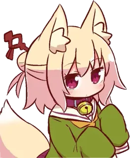🦊 Anime, Fille renard, Mignon, Kemonomimi, Chibi telegram sticker
