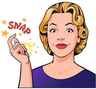 👏 SNAP femme, blonde, claquement de doigts, pop art, doigts qui claquent telegram sticker