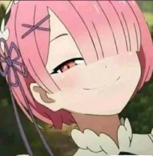 😊 Ram Re:Zero อนิเมะ, การ์ตูน, ภาพเหมือน, ตัวละคร, แรม, Re:Zero telegram sticker