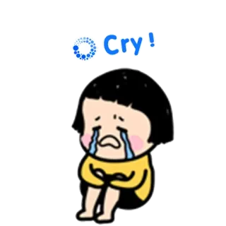 😢 Cry! 泣く, 悲しい, 漫画, 感情, 涙, 絵文字 telegram sticker