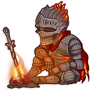 😴 鎧, 騎士, ファンタジー, 火, 剣 whatsapp sticker