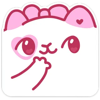 😏 kawaii, cat, cute, sticker, cartoon, animal, heart, kiss telegram sticker