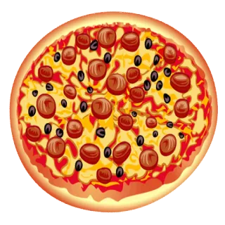 🍕 pizza, comida, italiano, pepperoni, aceitunas telegram sticker