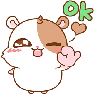 😉 OK criceto, carino, ok, approvazione, emoji, adesivo, animale telegram sticker