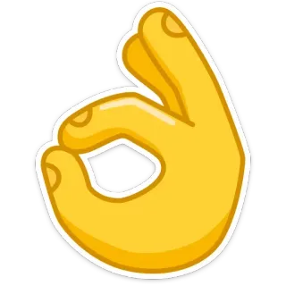 👌 手のジェスチャー, OKサイン, OKサイン, 手, シンボル, 絵文字 telegram sticker