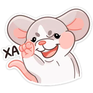 😃 XA souris, dessin animé, animal, joyeux, mignon telegram sticker