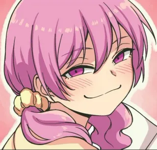 😏 アニメ, マンガ, 女の子, ピンク髪, 可愛い, カートゥーン telegram sticker