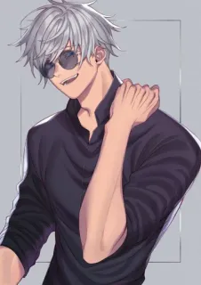 🙂 Satoru Gojo Jujutsu Kaisen anime, manga, gojo, satoru, glasses, white hair whatsapp sticker