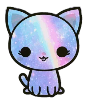 🐚 Katze, niedlich, Galaxie, Aufkleber, kawaii, Tier telegram sticker