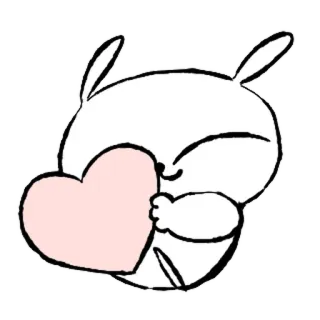 💞 lindo, corazón, amor, dibujos animados, animal, kawaii, conejo, conejito whatsapp sticker
