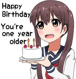 🎁 Happy Birthday
You're one year older birthday, happy birthday, cake, celebration, anime, greeting telegram sticker