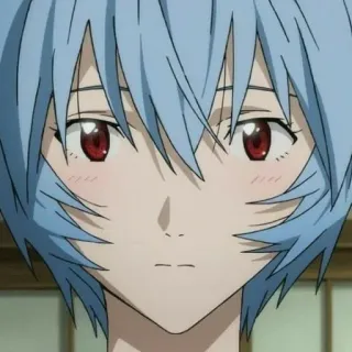 📓 Rei Ayanami Neon Genesis Evangelion Anime, Mädchen, Charakter, Porträt, blaue Haare whatsapp sticker