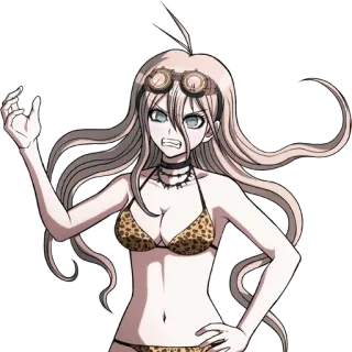 🔩 Miu Iruma Danganronpa V3: Killing Harmony anime, danganronpa, miu iruma, leopard print, goggles telegram sticker