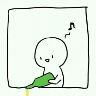 😂 bere, alcol, musica, omino stilizzato, cartone animato, bottiglia whatsapp sticker