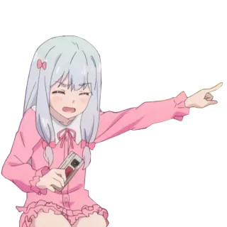 ✨ Izumi Sagiri Eromanga Sensei anime, girl, pointing, cute, cartoon, manga telegram sticker