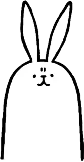 😐 coniglio, coniglietto, animale, carino, cartone animato, adesivo telegram sticker