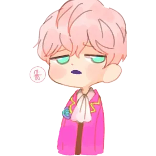 🙄 애니메이션, 만화, 분홍색 머리, 치비, 캐릭터, 귀여운, 일러스트 whatsapp sticker