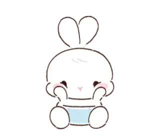 🐰 Hase, süß, Tier, Cartoon, Aufkleber telegram sticker