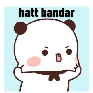 😝 hatt bandar panda, cute, cartoon, sticker, funny, animal, meme whatsapp sticker