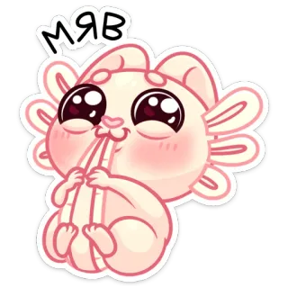 🐱 МЯВ kot, naklejka, słodki, kawaii, kreskówka, zwierzę, zwierzak whatsapp sticker