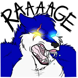 🤬 RAAAGE wolf, rage, anger, furry, animal, teeth, fictional, cartoon telegram sticker