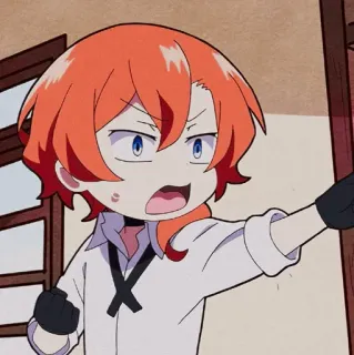 🥀 Chuuya Nakahara Bungou Stray Dogs Anime, Cartoon, Manga, Chibi, Bungou Stray Dogs, Charakter whatsapp sticker