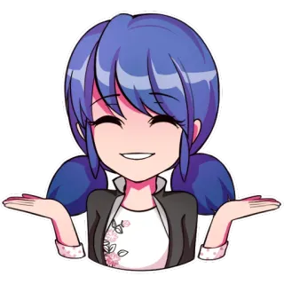 🤷‍♀ Marinette Dupain-Cheng Miraculous: Tales of Ladybug & Cat Noir kartun, anime, Miraculous Ladybug, karakter, Marinette, Dupain-Cheng whatsapp sticker