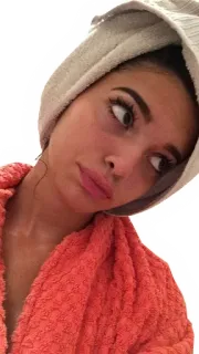 😏 woman, towel, robe, beauty, person, portrait telegram sticker