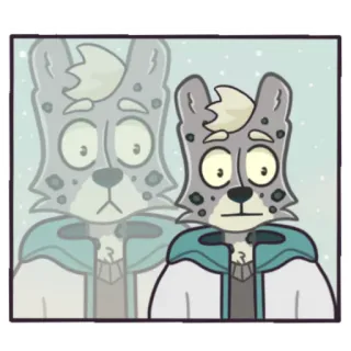 😐 animal, peludo, fofo, desenho animado, antropomórfico, adesivo telegram sticker