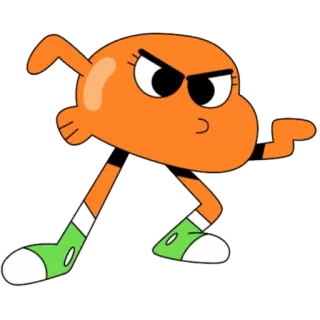 🏃‍♂️ Darwin Watterson The Amazing World of Gumball Cartoon, Orange, Poisson, En colère, Animé, Le Monde Incroyable de Gumball, Darwin Watterson telegram sticker