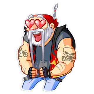 😍 biker, teschio, moto, cartone animato, amore, occhi a cuore whatsapp sticker